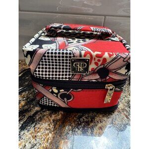 PurseN Black & Red Modern Fabric Mutli Department Jewelry Travel Organizer Case
